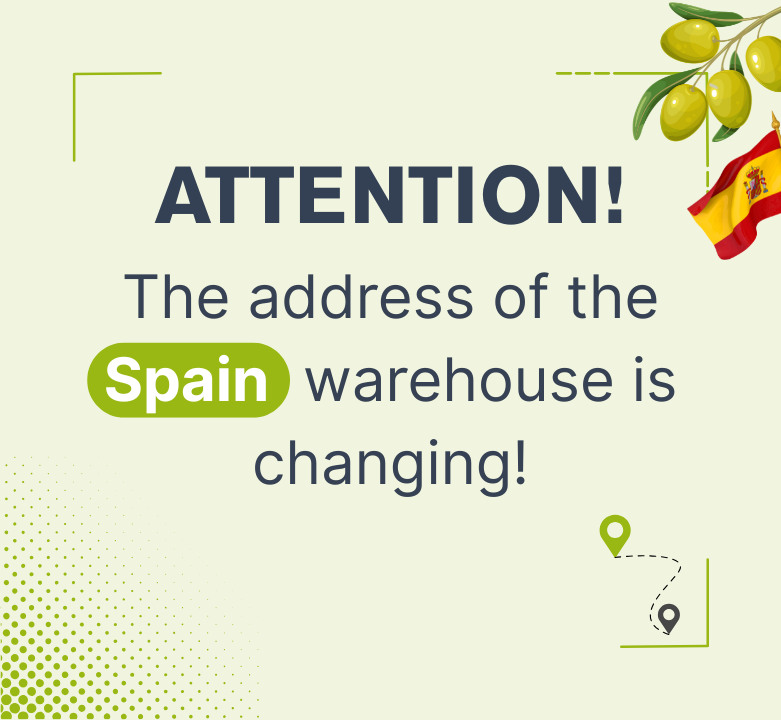 The address of the Spanish warehouse is changing
